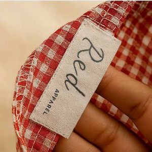 Red Gingham Peplum Top