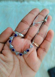 Silver Stylish Blue Bracelet