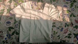 White Square Neck Top