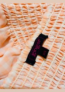 Peach Gingham Maxi Dress