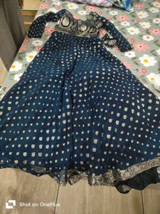 Elegant Blue & Silver Ethnic Gown