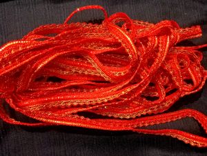 Red And Golden Designer Lace