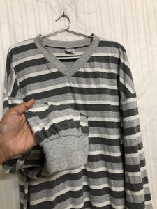 New Men Grey Long Sleeve T Shirt