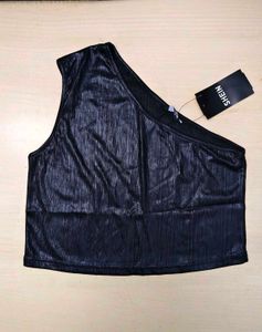 One Shoulder Crop Top with Skirt (Elastane)