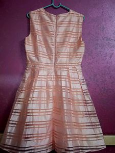 Peach Striped Party Dress