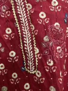 Red Printed Salwar Kameez