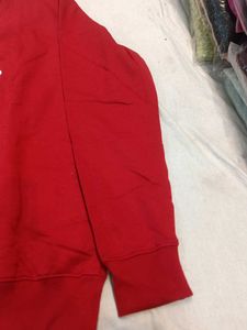 Red Graphic Print Sweatshirt