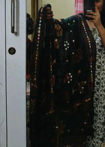 Black Mirror Work Rajasthani Dupatta