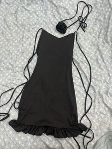Ruched Ruffle Mini Dress