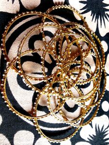 Golden Pearl Bangles Set 1 Dozen