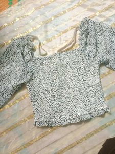 Spotted Square Neck Top