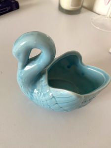 Vintage Blue Swan Trinket Dish