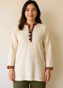 UNISEX Ethnic Print Long Sleeve Pahadi Kurta
