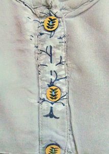 A Line Kurta In Light Gray Color