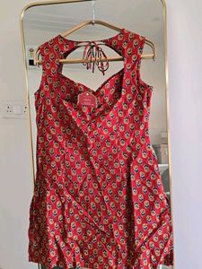 Red Printed Cotton Kurti