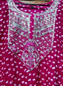 beautiful party wear Kadai kurti pant Dupatta set
