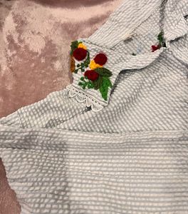 Embroidered Striped Shirt