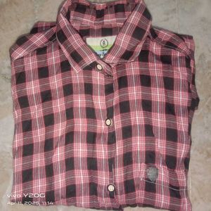 Red And Black Colored Checks Shirt