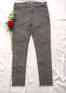 Levi's Gray Wash Ankle Detail Jeans
