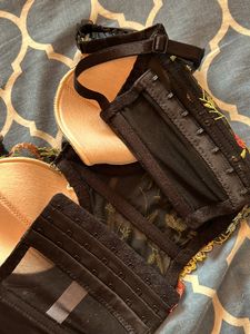 Elegant embroidered net corset.