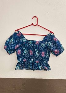 Blue Floral Top