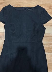 Gray Pinstripe Sheath Dress