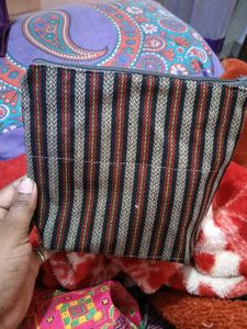 Striped Multi-Color Pouch