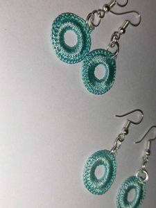 Aqua Blue Hoop Earrings – Lightweight &amp; Elegant