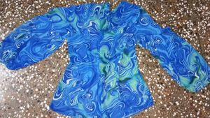 Blue Mesh Top