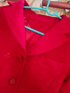Red Colour Winter Blazer Jacket