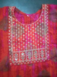 Red Embellished Kurti