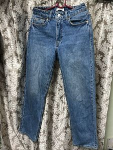 Blue Denim Straight Leg Jeans