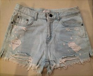 Distressed Denim Shorts