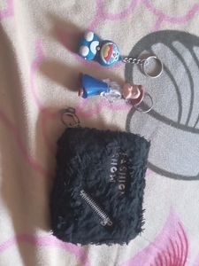 2 Keychain With Light And Purse