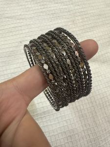 Silver Tone Bangle Bracelet Set