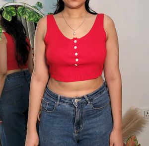 Red Crop Top For Women