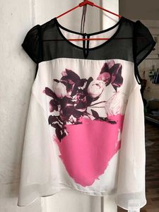 Floral Print Sheer Top