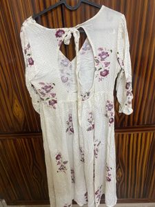 white Floral Print Dress