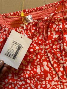 Red &amp; White Print Dress