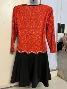 Pintrest Orange &amp; Black Lace Dress