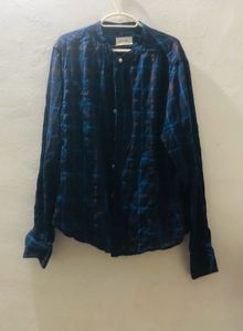 Checked Blue Casual Shirt