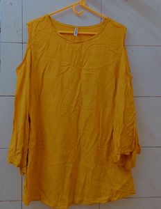 Yellow Coloured, Trending Off Shoulder Cute Top