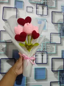 Crochet Heart Bouquet