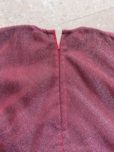 Red &amp; Silver Girls&#39; Party Dress