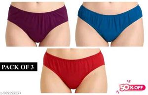 Women’s Cotton Mid Waist Panty (Pack of 3)
