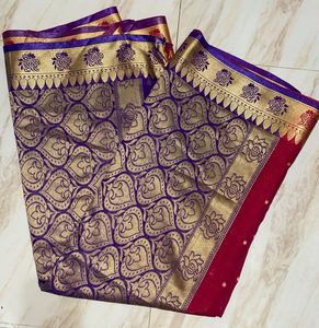 Elegant Red & Gold Saree