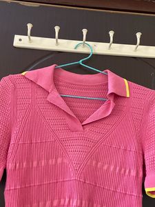 pink polo top