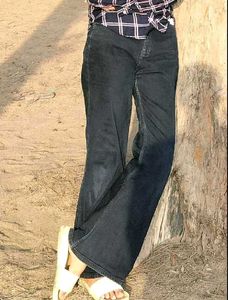 Dark Wash Denim Flared Jeans