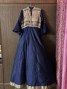Elegant Navy Blue Anarkali Dress