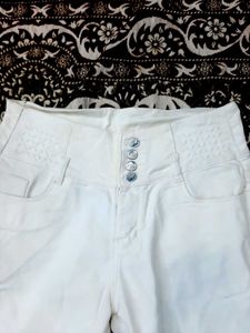 White Colour High Waist Jeans
